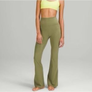 Lululemon Groove Super-High-Rise Flared Pant Nulu Bronze Green NWT size 6